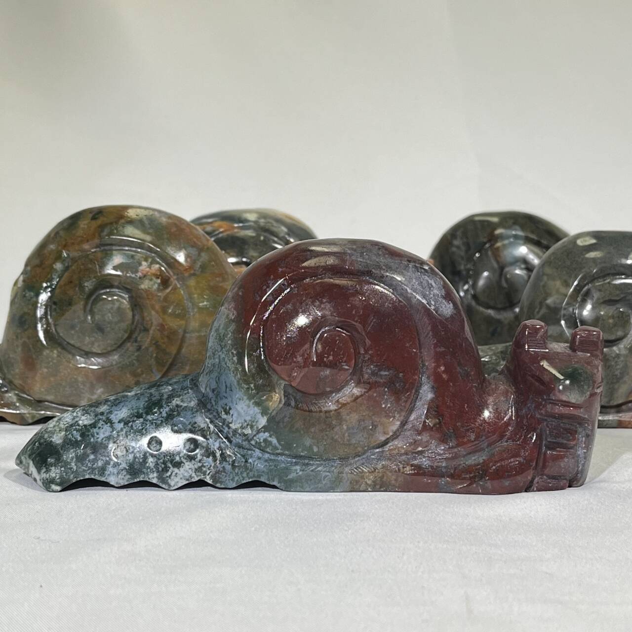 5‘ Ocean Jasper Snail Carving