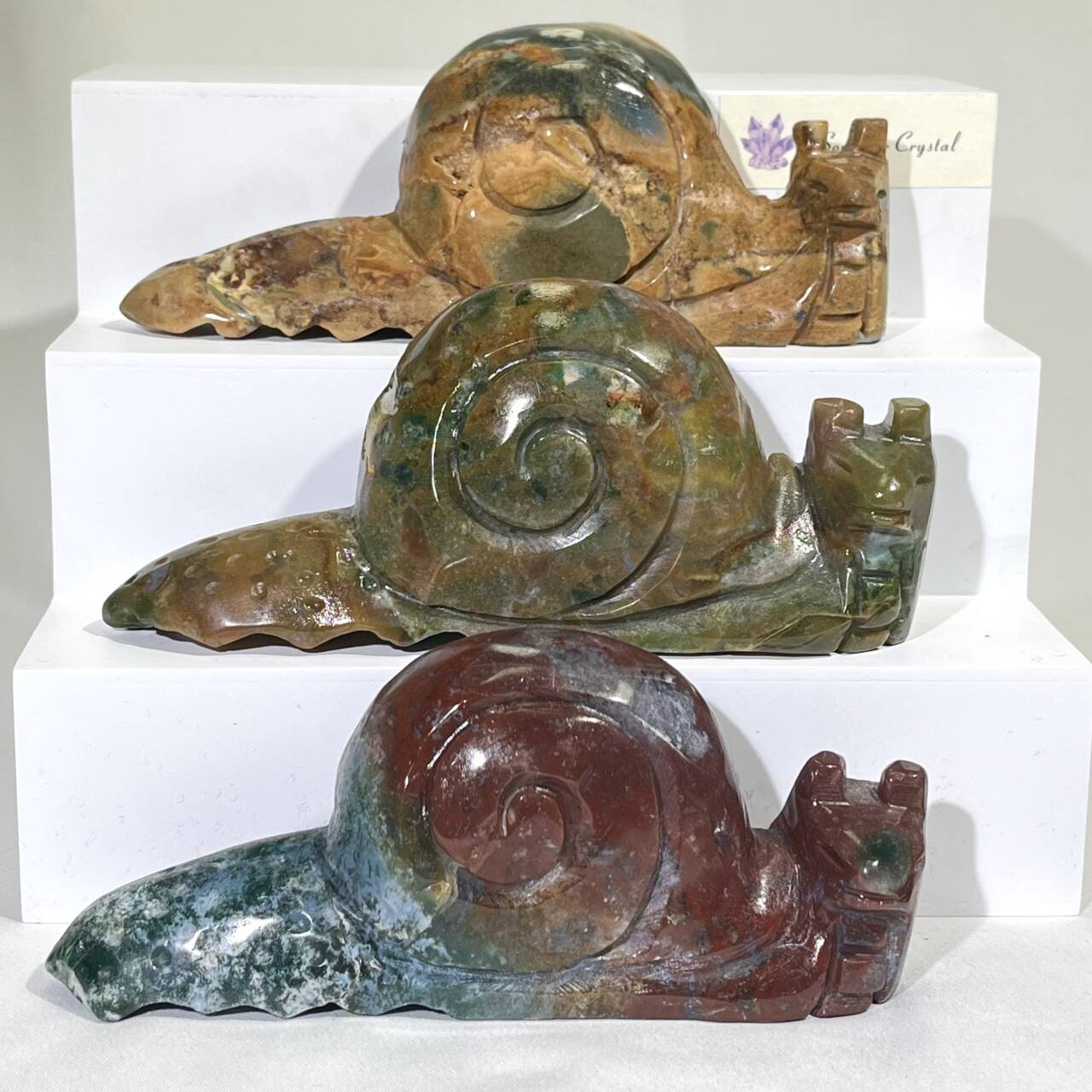 5‘ Ocean Jasper Snail Carving