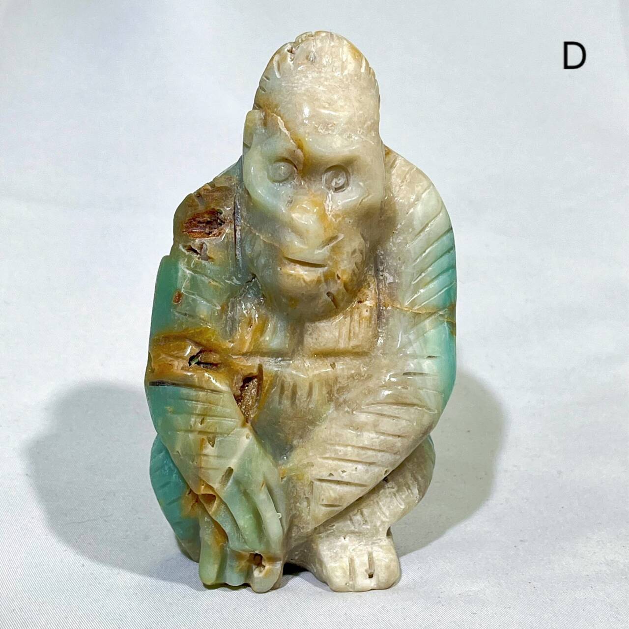 4' Sky Blue Amazonite Gorilla Carving