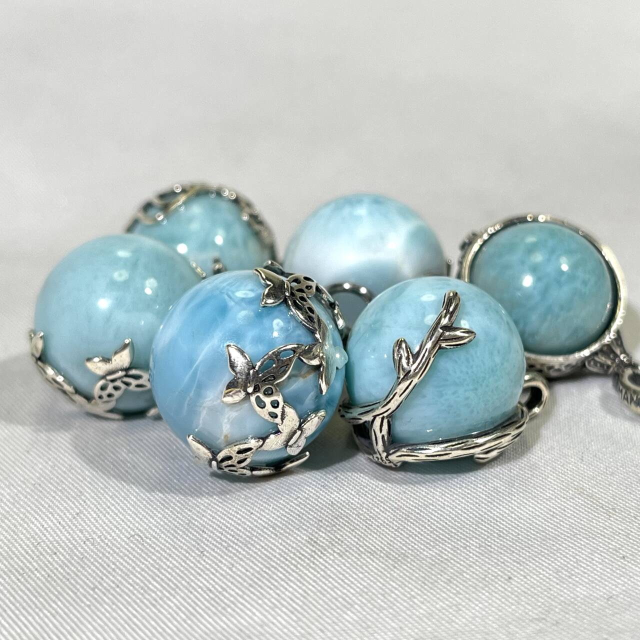 16-18mm Larimar Ball S925 Pendant
