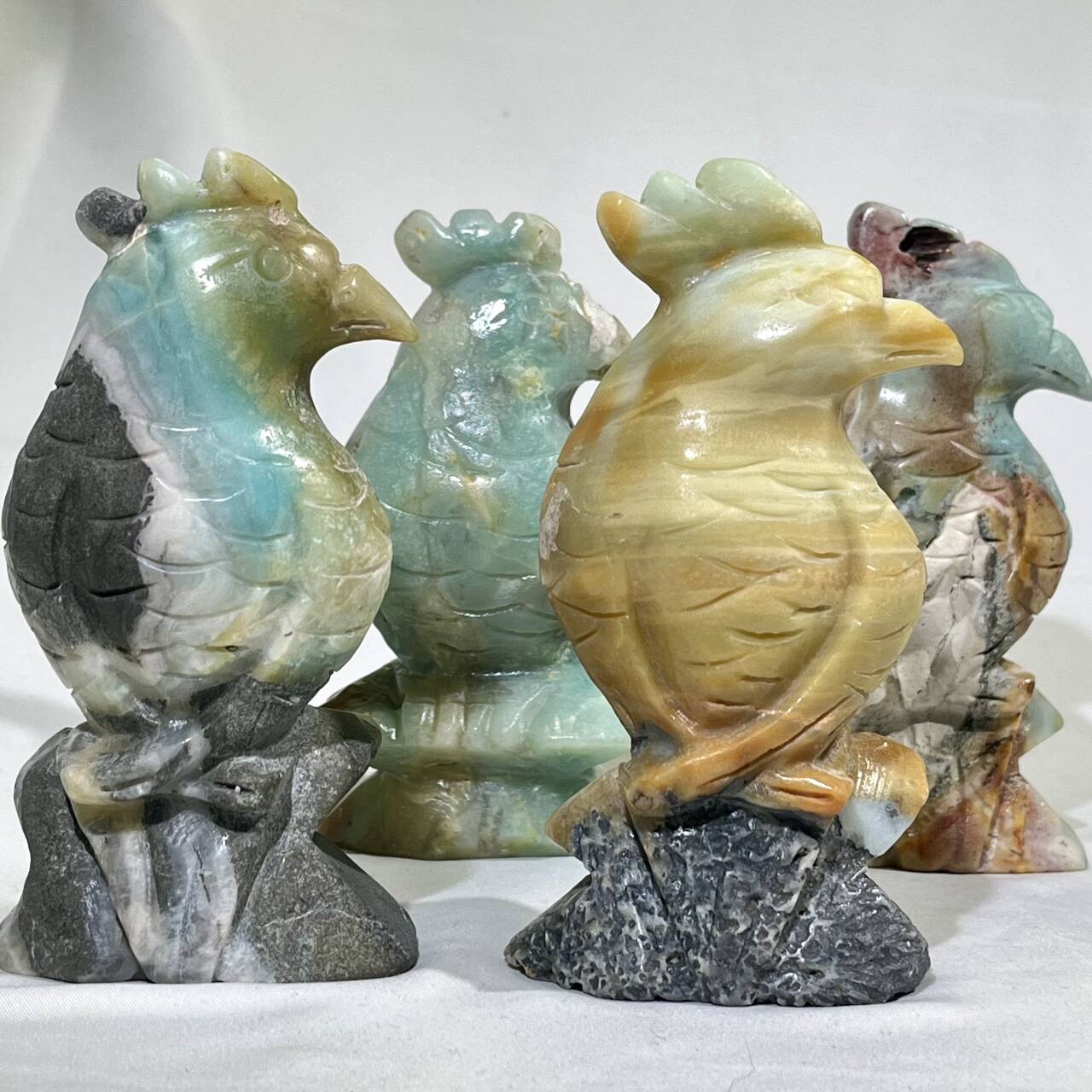 5' Sky Blue Amazonite Parrot Carving Wholesale Crystal