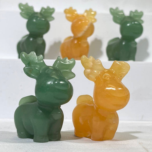 1.5' Reindeer Carving Wholesale Crystal Christmas