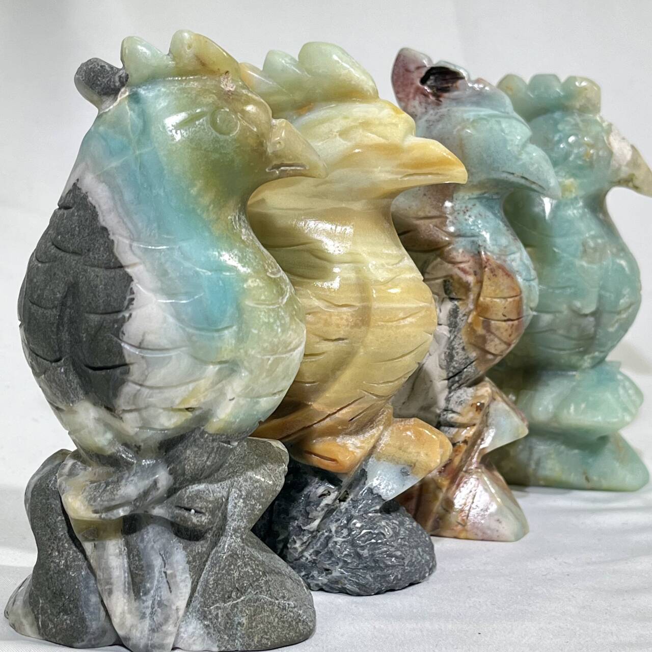 5' Sky Blue Amazonite Parrot Carving Wholesale Crystal