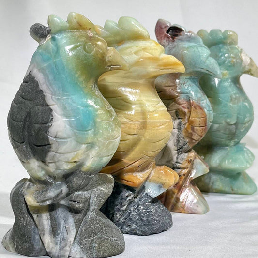 5' Sky Blue Amazonite Parrot Carving Wholesale Crystal