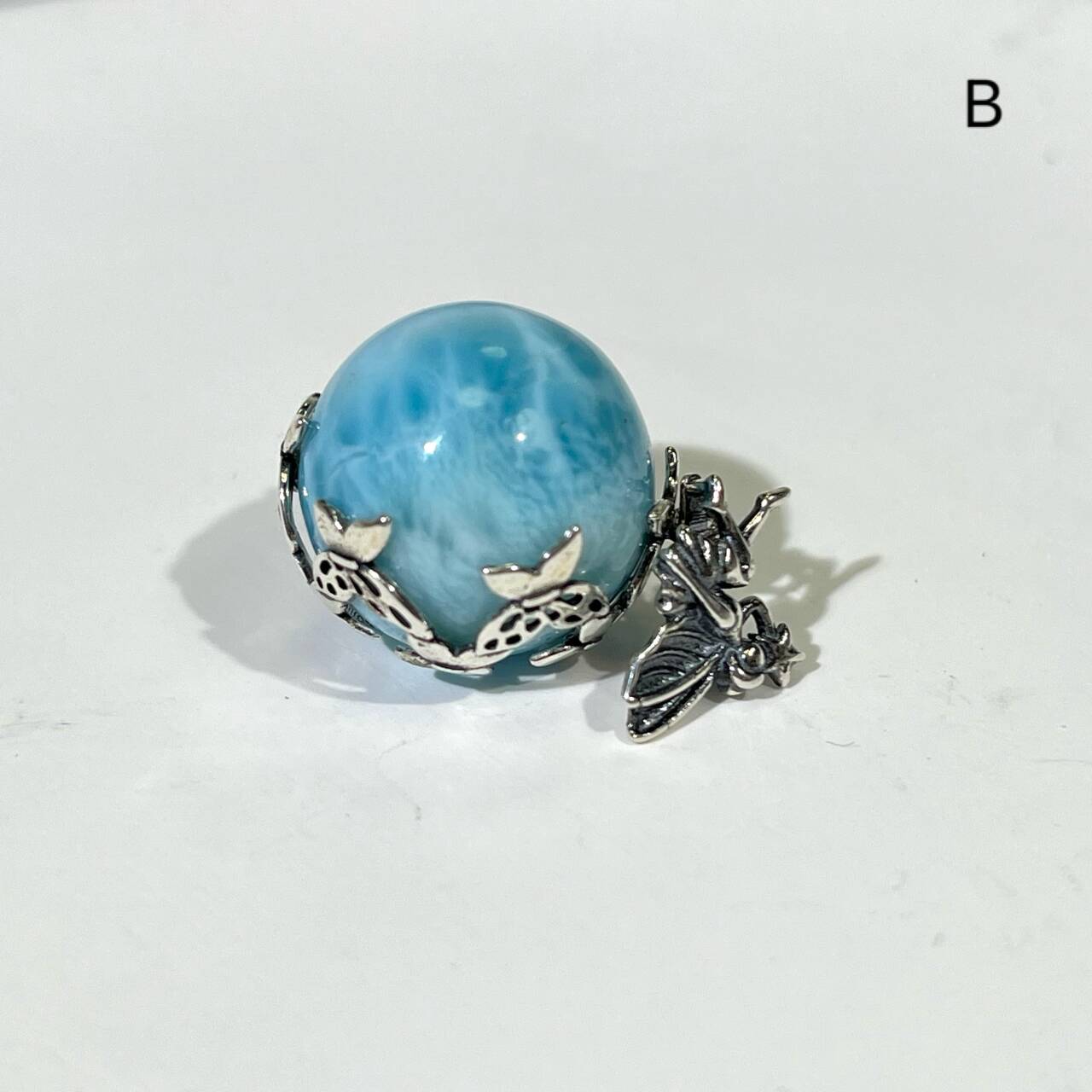 16-18mm Larimar Ball S925 Pendant