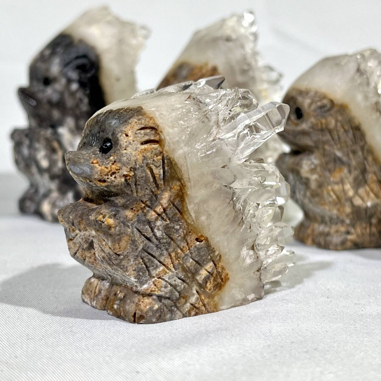 1-2' Quartz Cluster Hedgehog Carving