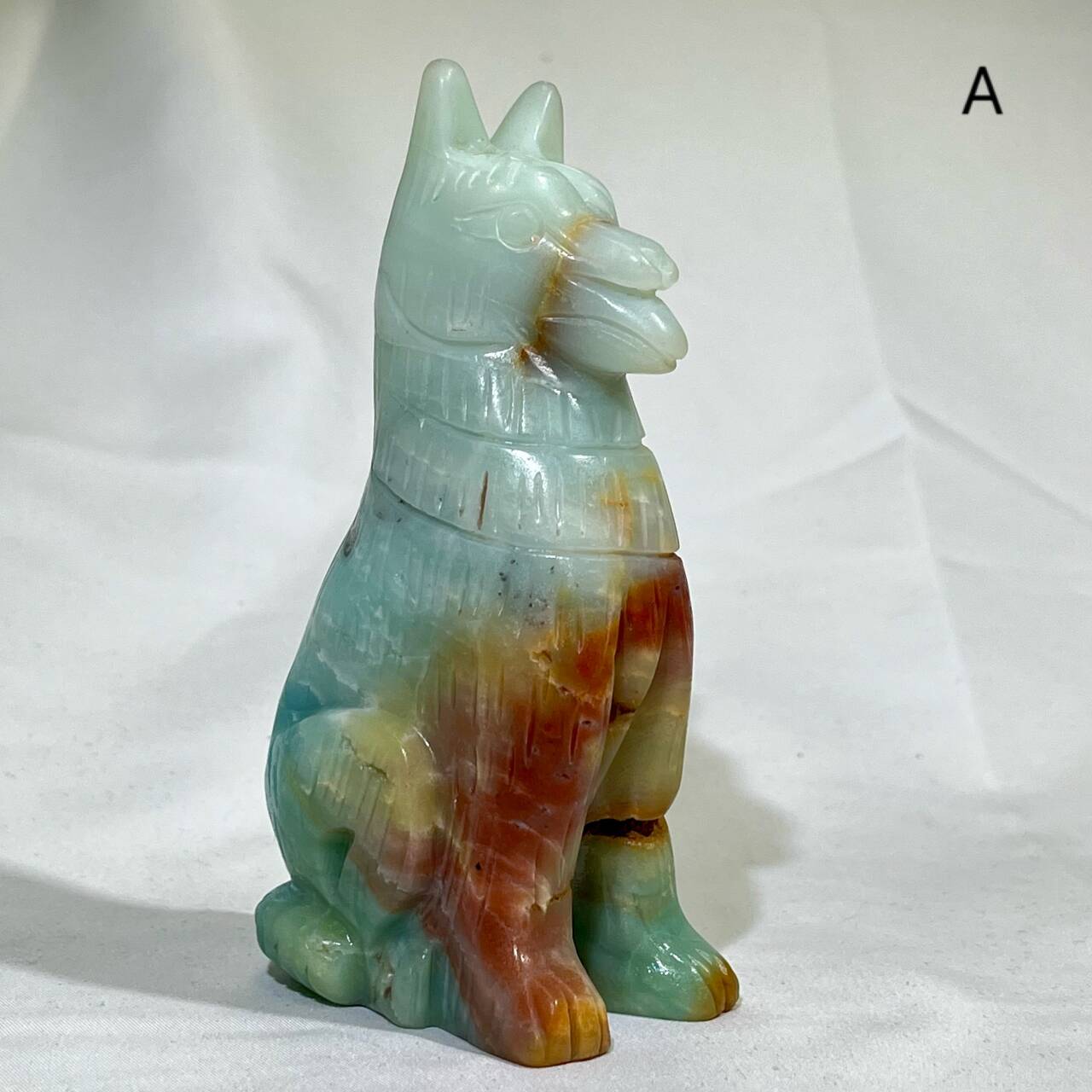 5' Sky  Blue Dog Carving Amazonite Dog Wholesale Crystal