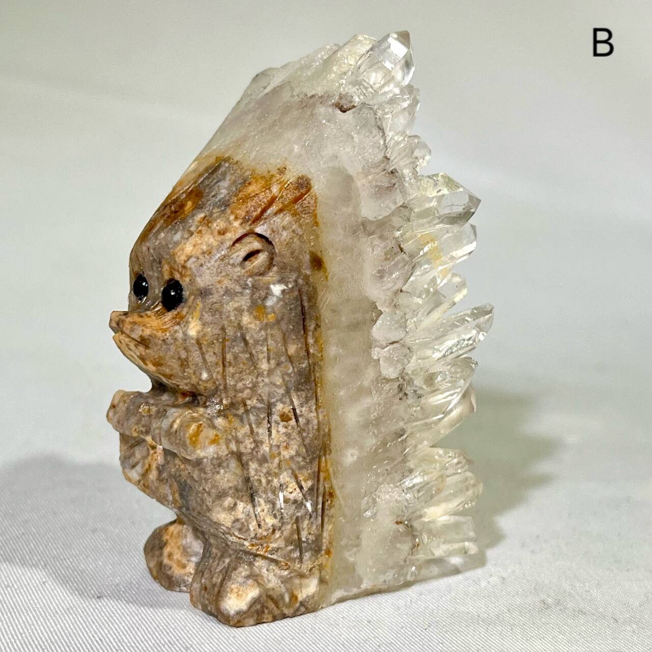 1-2' Quartz Cluster Hedgehog Carving