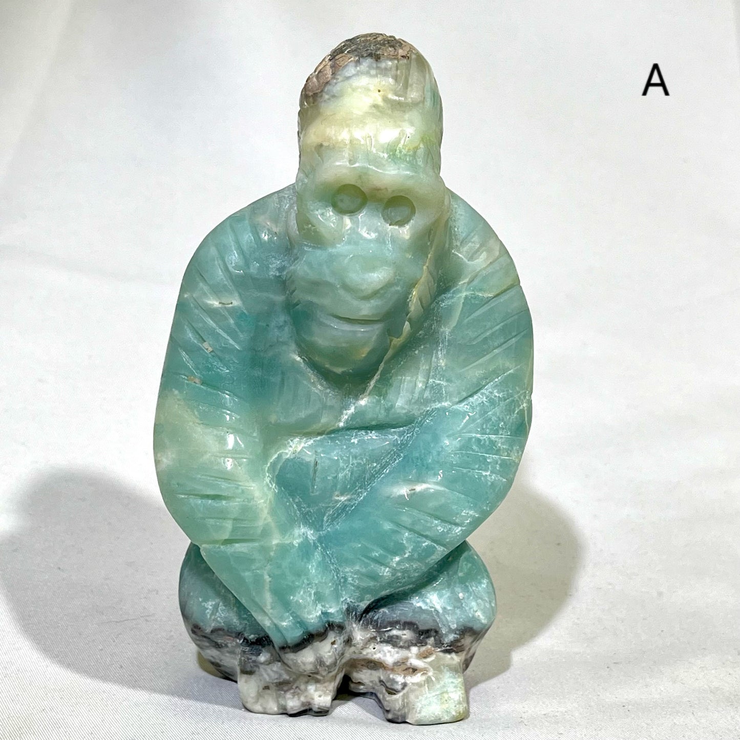 4' Sky Blue Amazonite Gorilla Carving