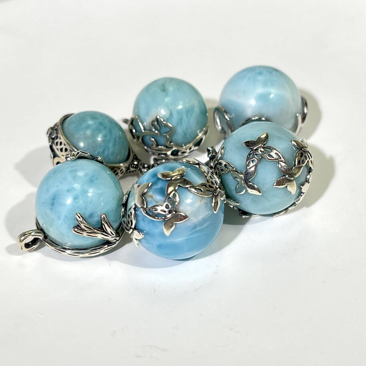 16-18mm Larimar Ball S925 Pendant