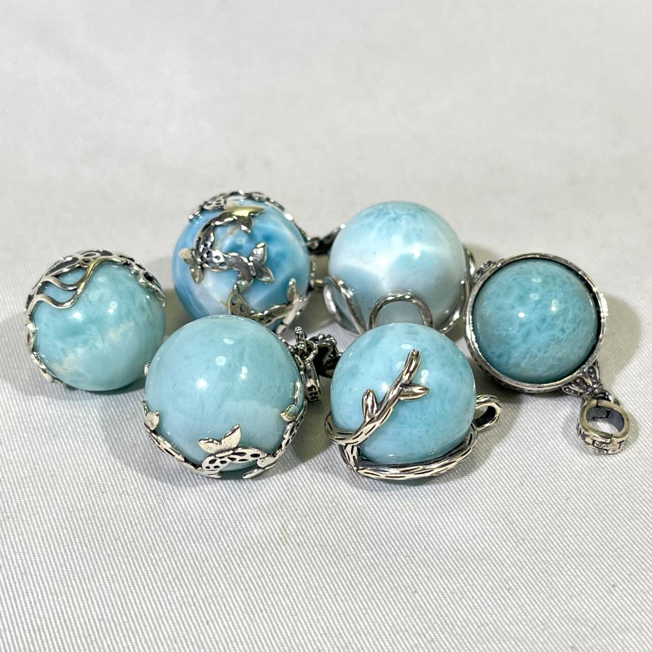 16-18mm Larimar Ball S925 Pendant