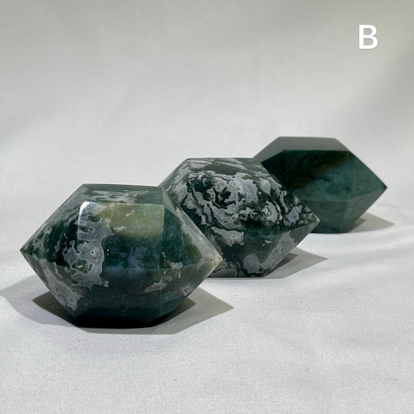 Moss Agate Double Point Crystal Wholesale