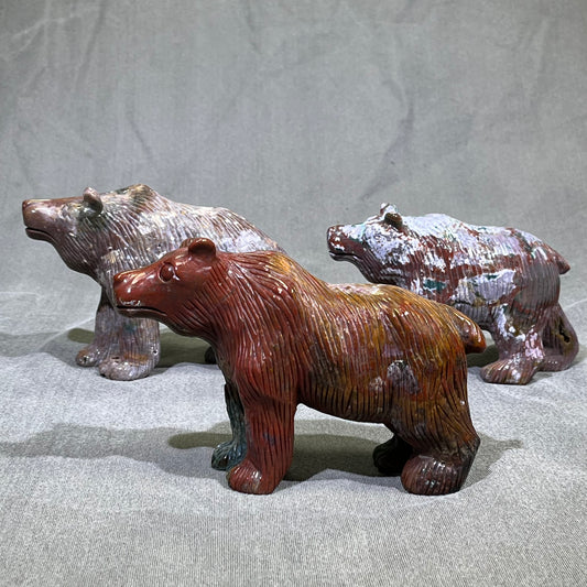 Ocean Jasper Bear Carving