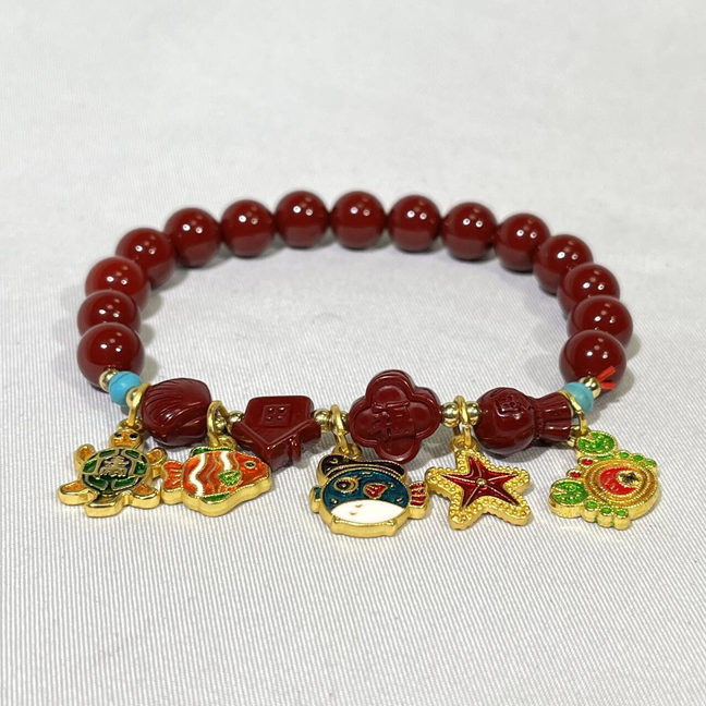 8.3mm Differnet Style Cinnabar Bracelet