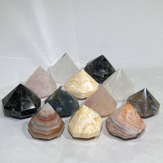 6 Types Diamond Moss Agate,Clear Quartz,Carnelian,Orange Calcite,Garnet,Rose Quartz