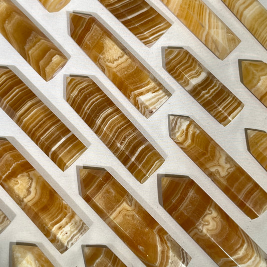 Orange Calcite Tower Wholesale Point