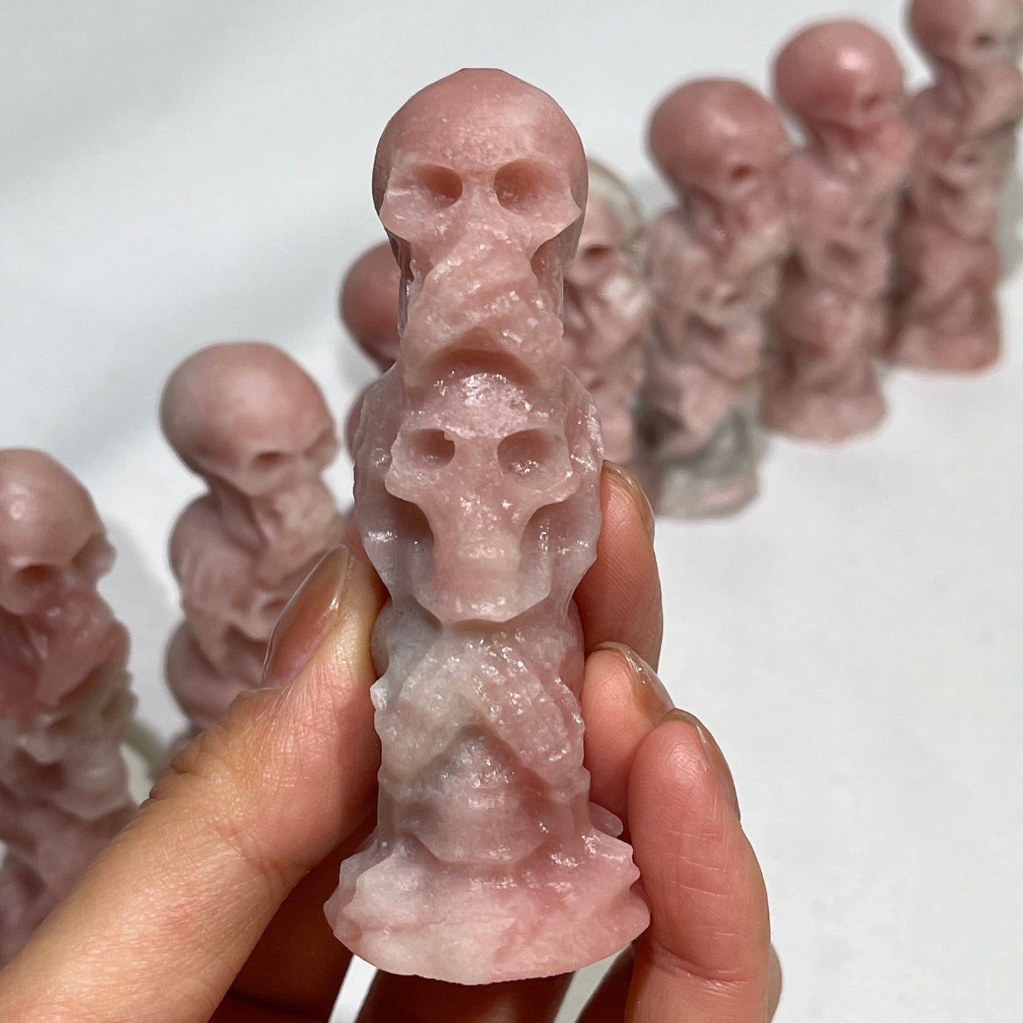 Pink Opal Skull Carving Wholesale Crystal
