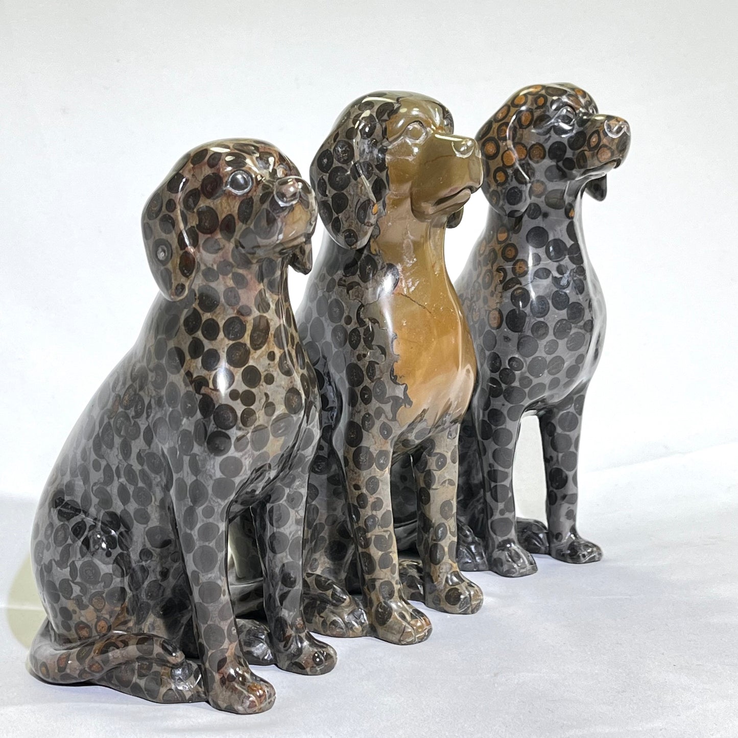 7-7.5' Leopard Jasper Dog Carving