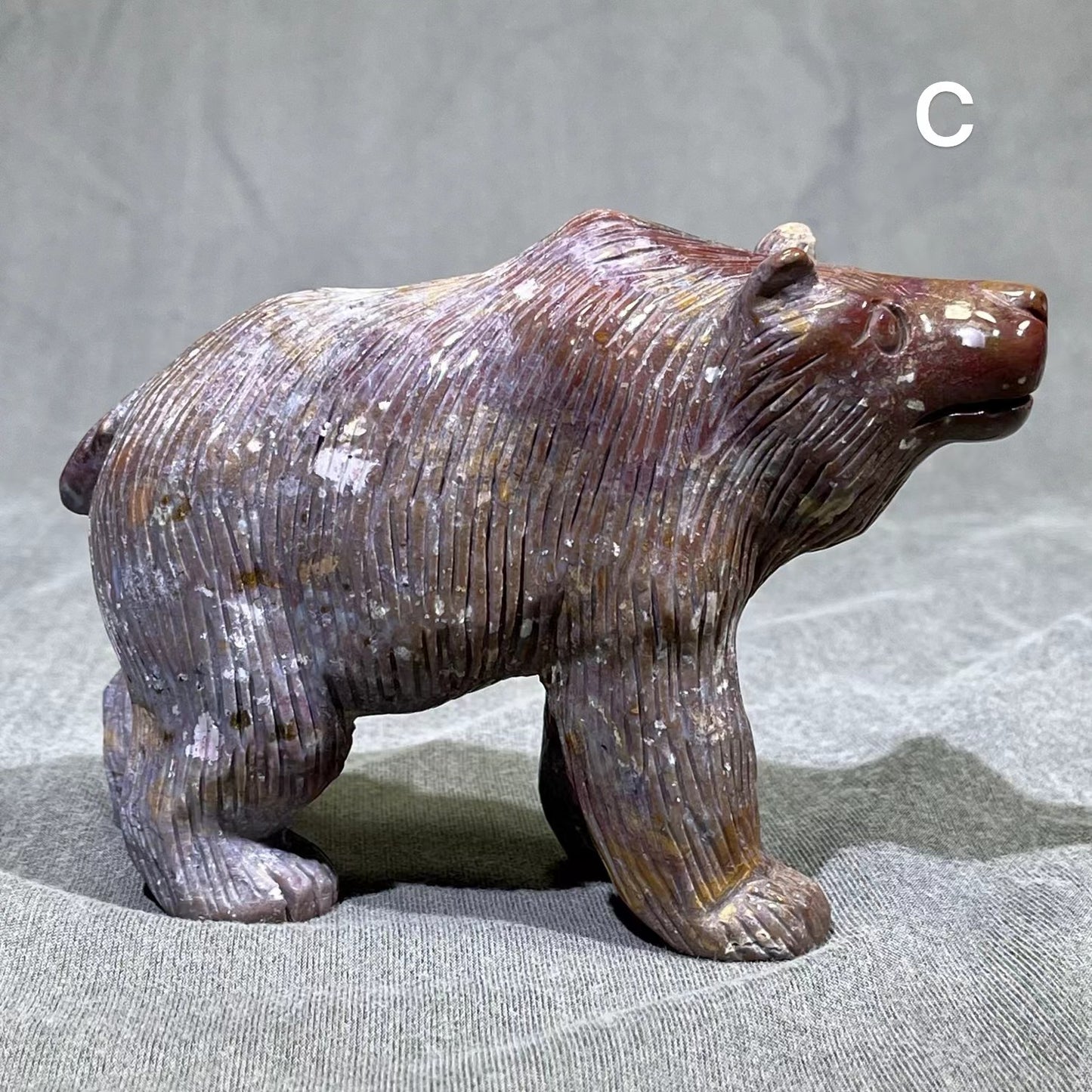 Ocean Jasper Bear Carving
