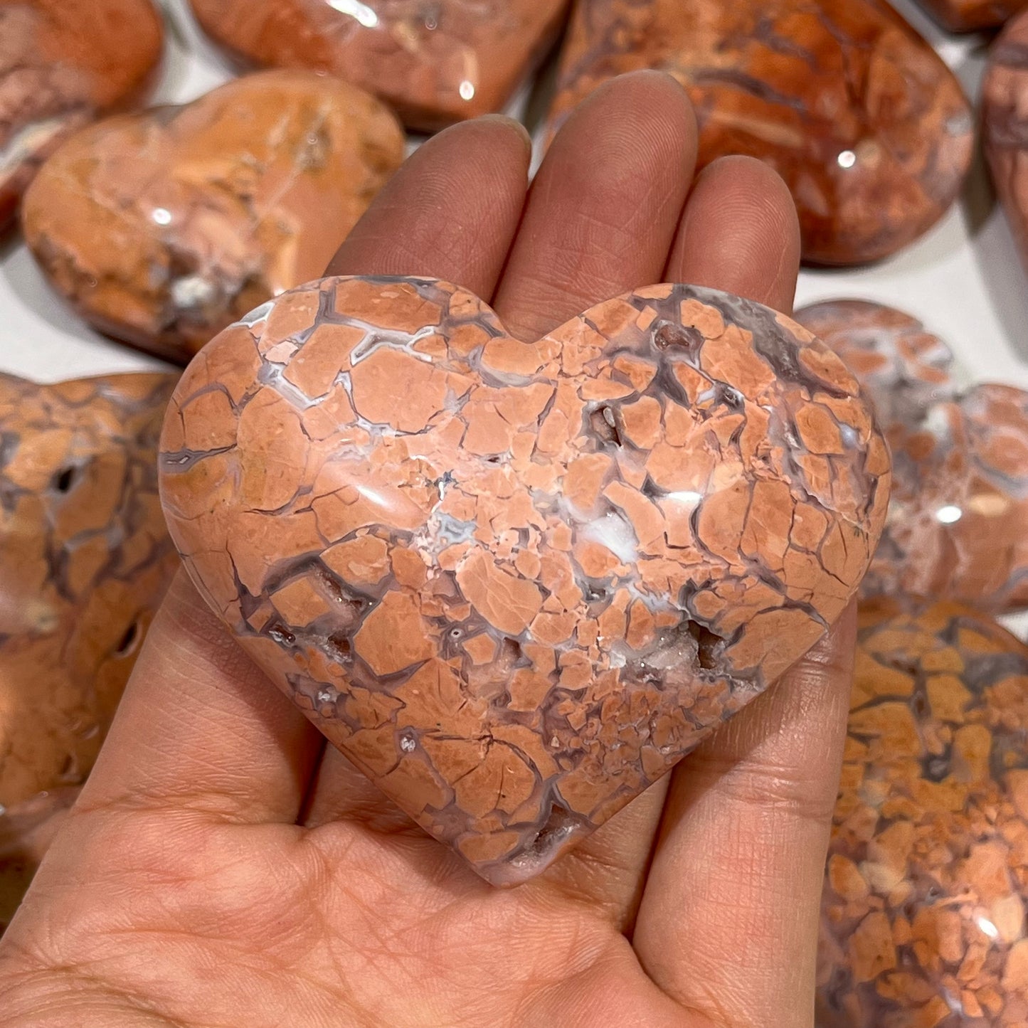 Pink Agate Heart Crystal Wholesale
