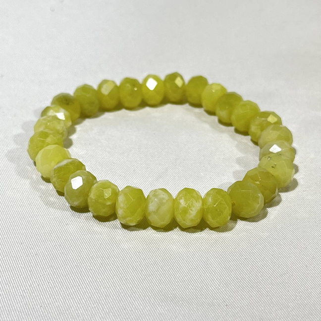 7-12mm Golden Prehnite,Lemon Jade,Lemon Citrine Bracelet