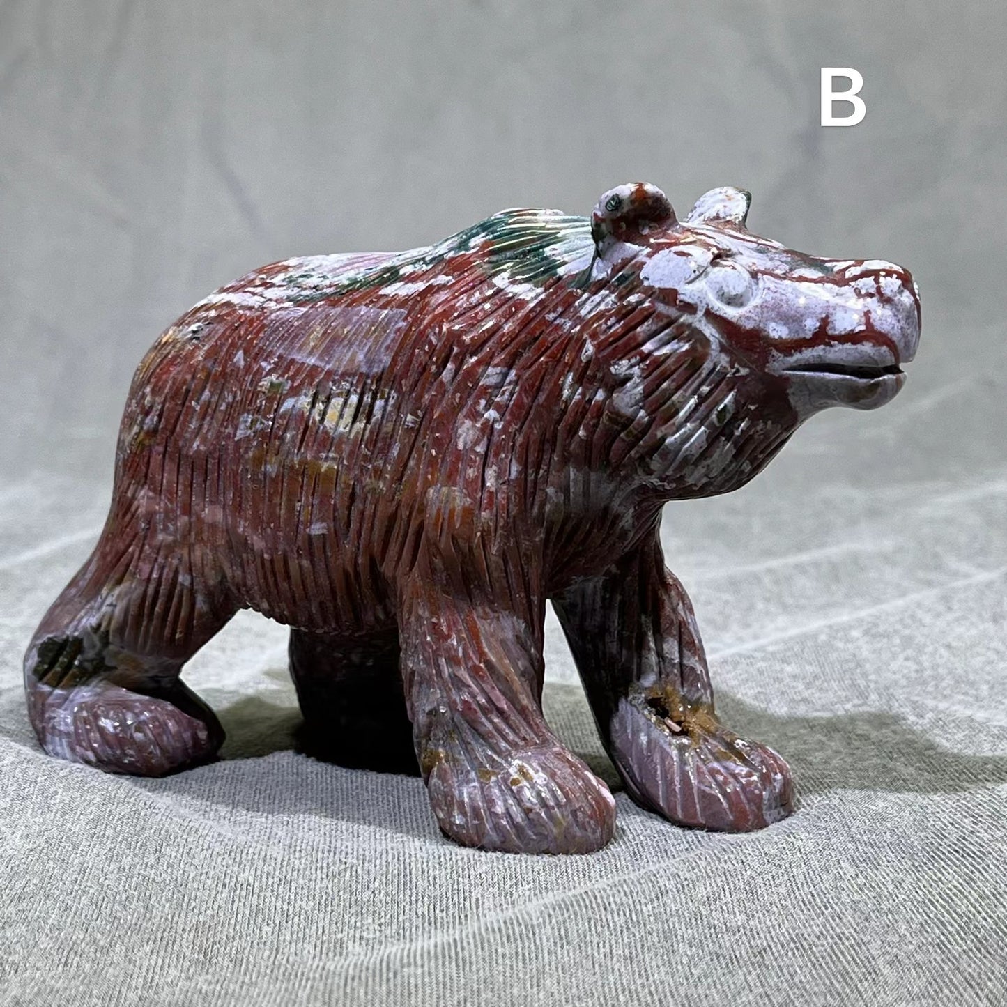 Ocean Jasper Bear Carving