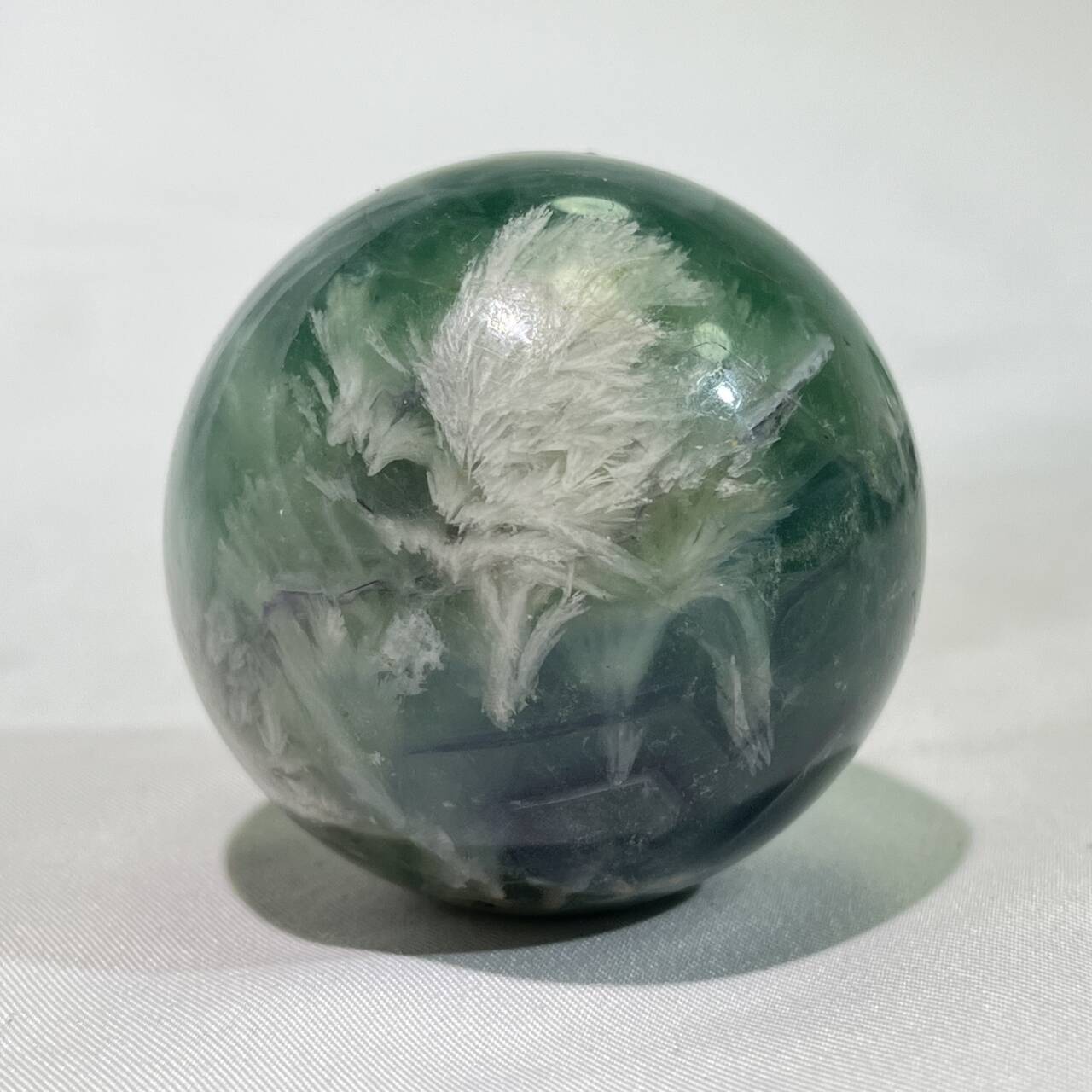 1.9-2.8' Feather Blue Fluorite Sphere