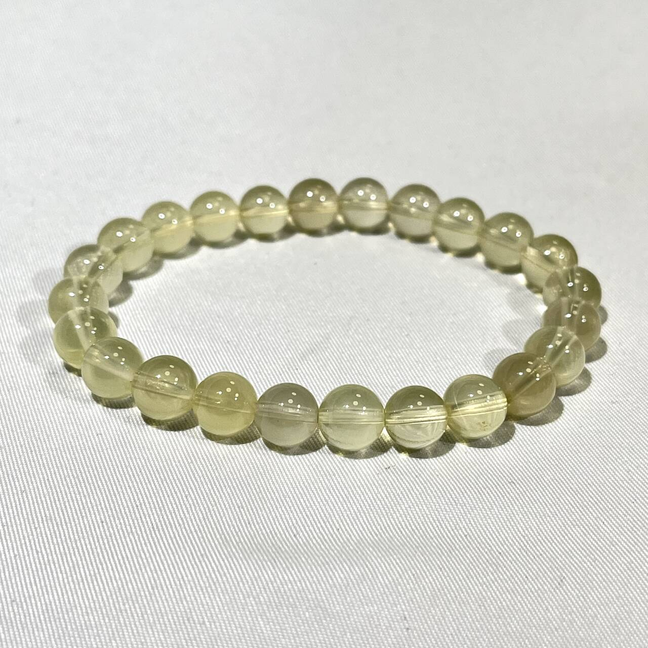 7-12mm Golden Prehnite,Lemon Jade,Lemon Citrine Bracelet