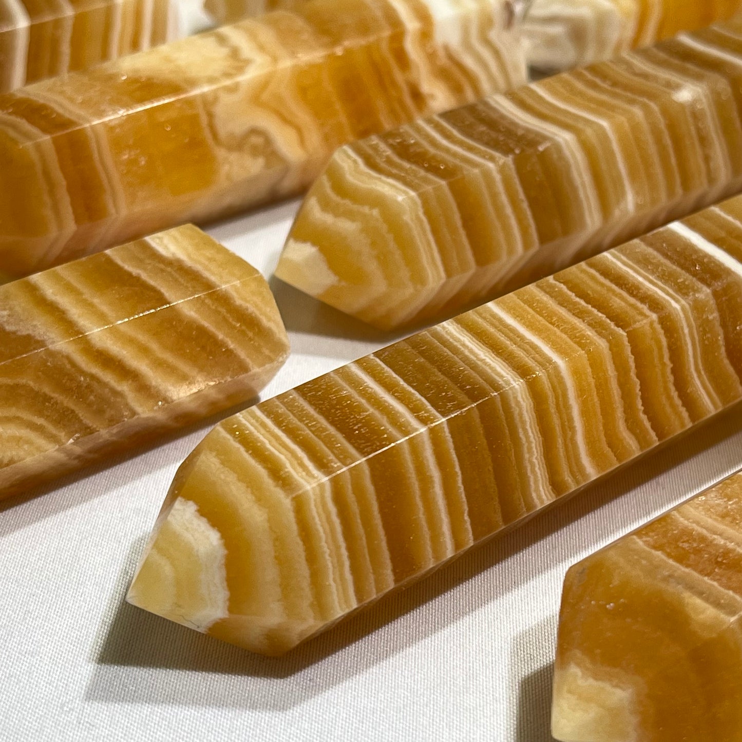 Orange Calcite Tower Wholesale Point