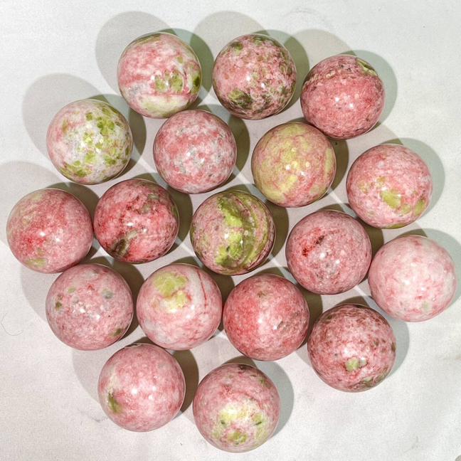 Green and Pink Touramline Sphere
