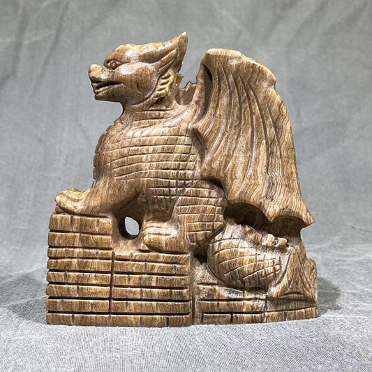 Chocolate Calcite Dragon Carving