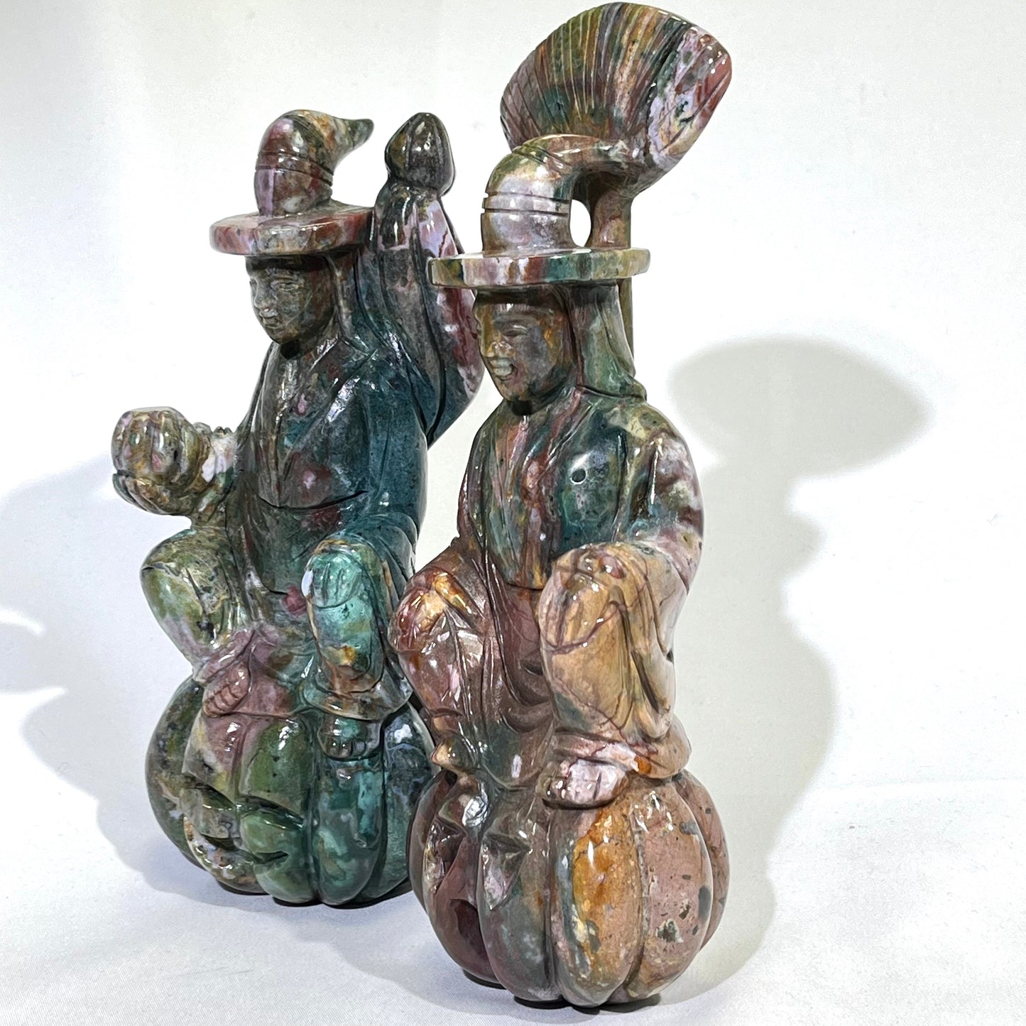 7.8-8.7' Ocean Jasper Witch Carving