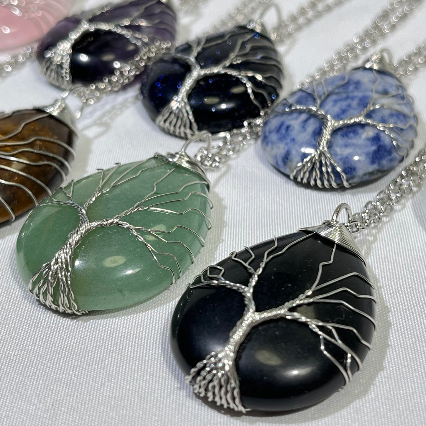 9 Types 1.9' Tear Drop Tree Of Life Necklace
