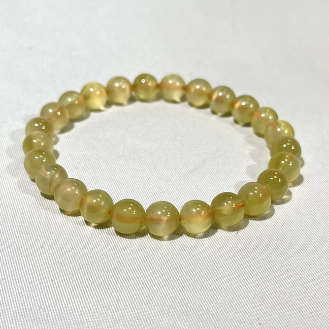 7-12mm Golden Prehnite,Lemon Jade,Lemon Citrine Bracelet