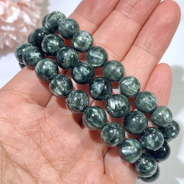 9-10mm High Quality Seraphinite Bracelet
