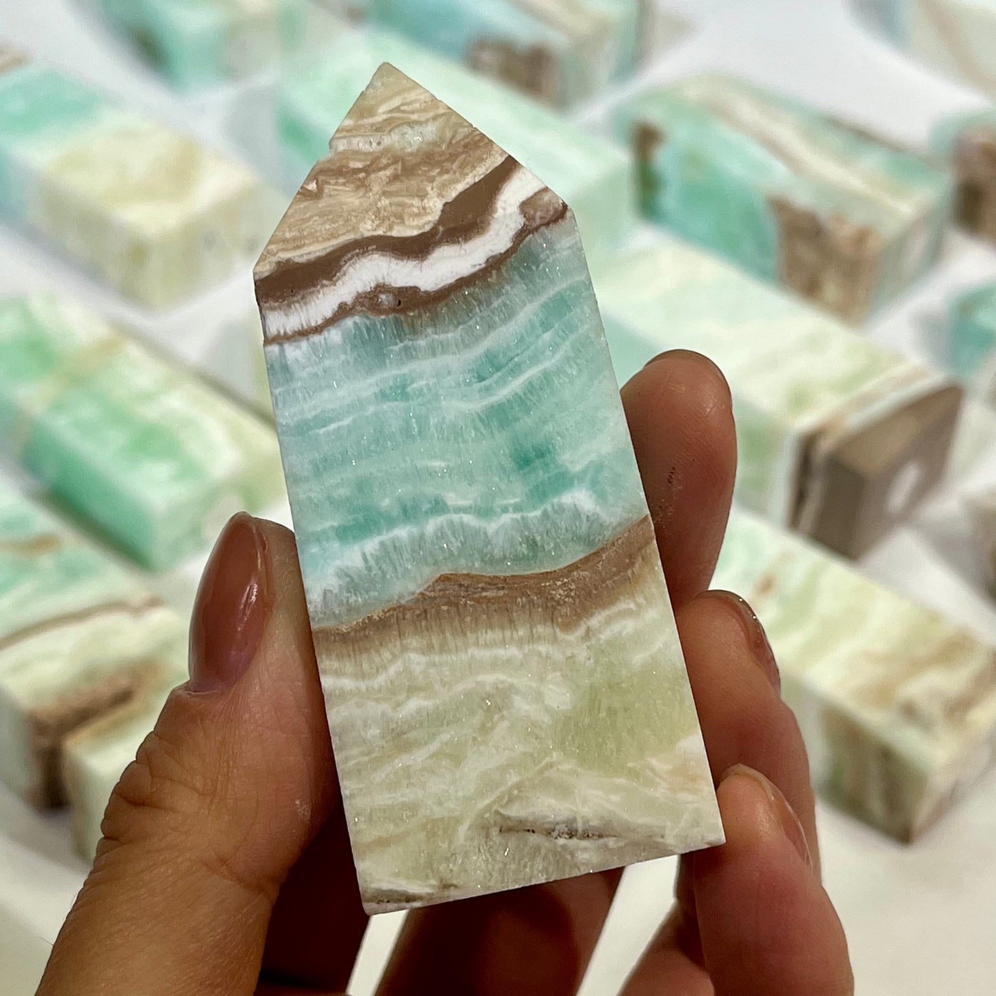 Caribbean Calcite Points Wholesale Tower