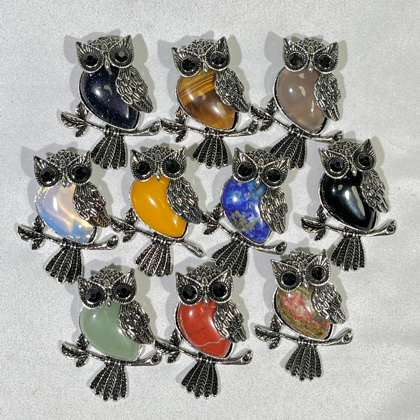 10 Types 1.7' Owl Pendant/Pin