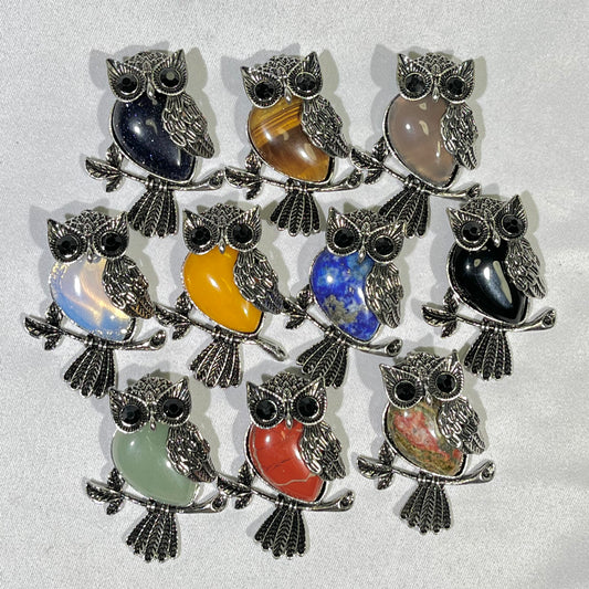 10 Types 1.7' Owl Pendant/Pin