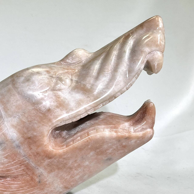 5.8KG Plum Blossom Jade Wolf Head Carving