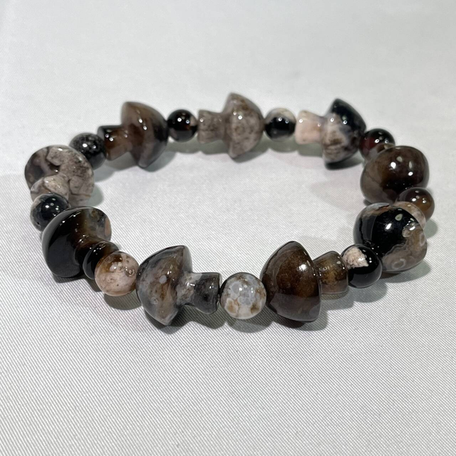 Tourmaline,Black Sakura Agate,Lavarkite Bracelet