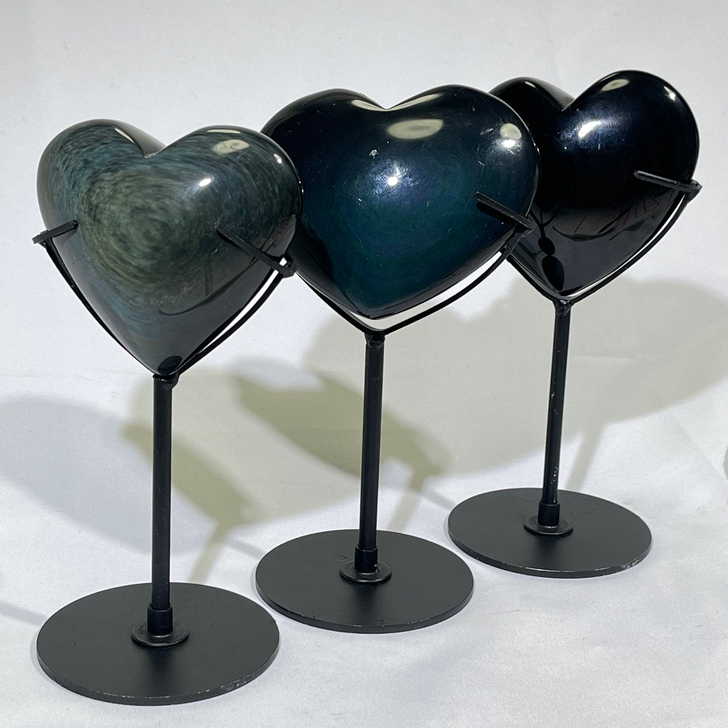 6' Rainbow Obsidian Heart With Stand