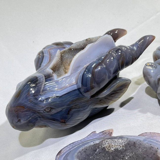 Druzy Agate Hulu,Sea Turtle,Sheep Head,Lizard Carving