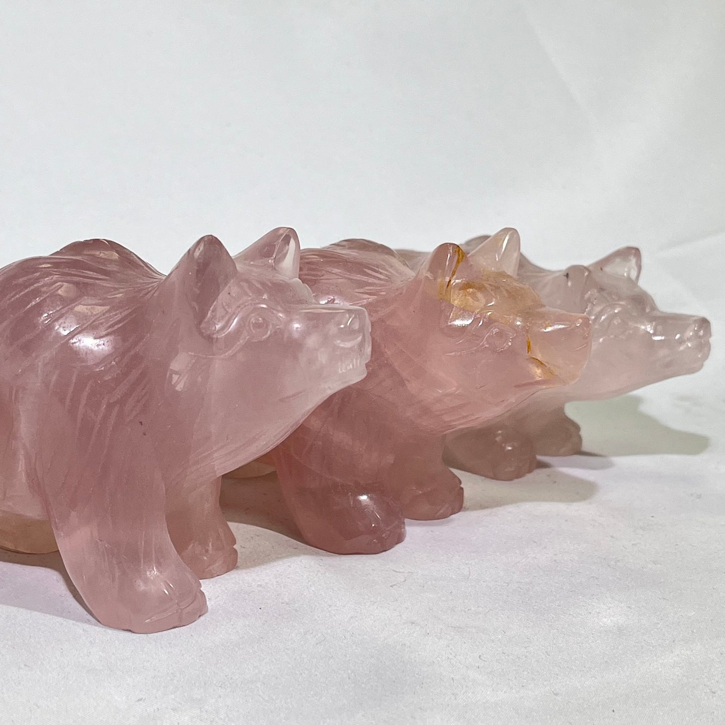 4.5' Rose Quartz Bear Carving
