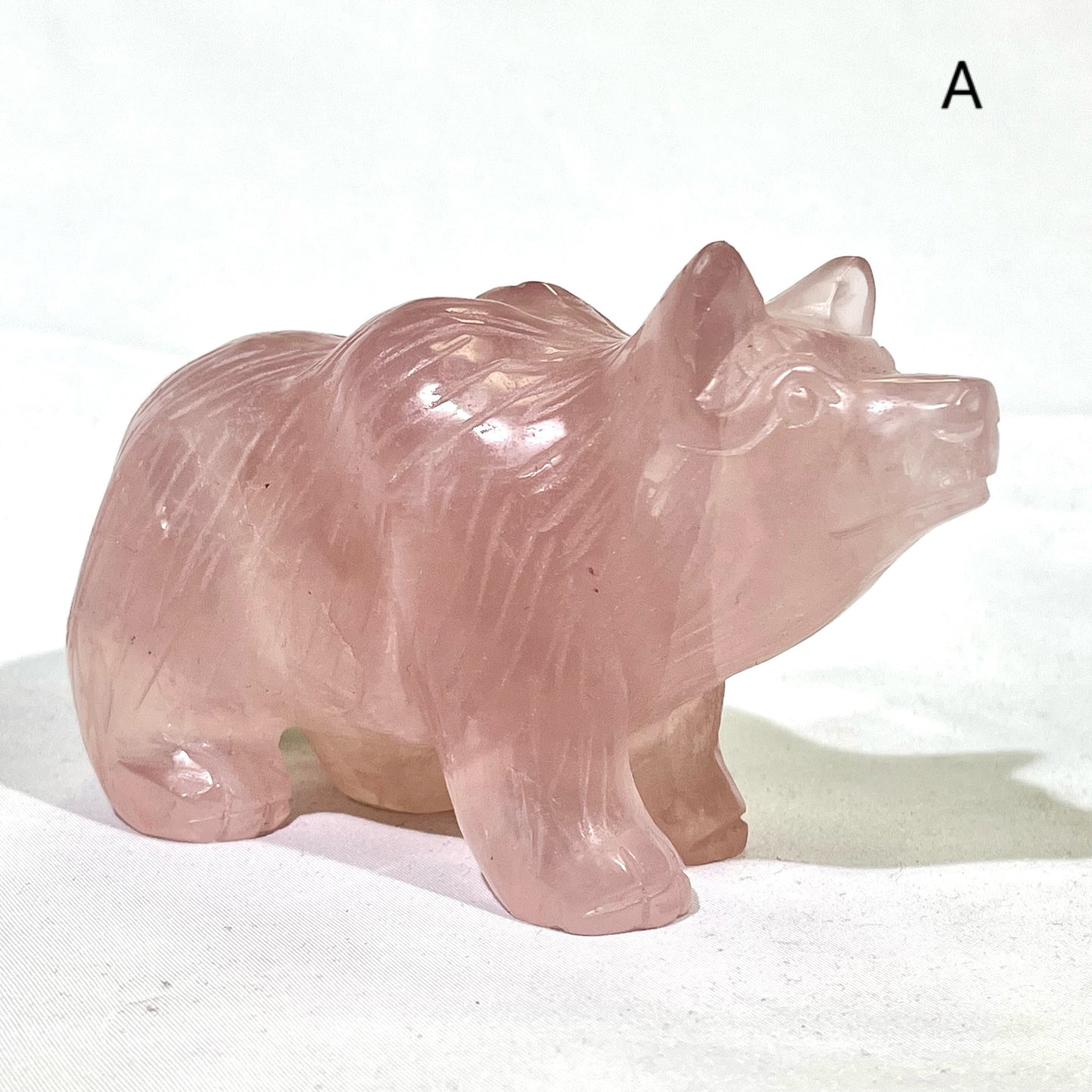 4.5' Rose Quartz Bear Carving