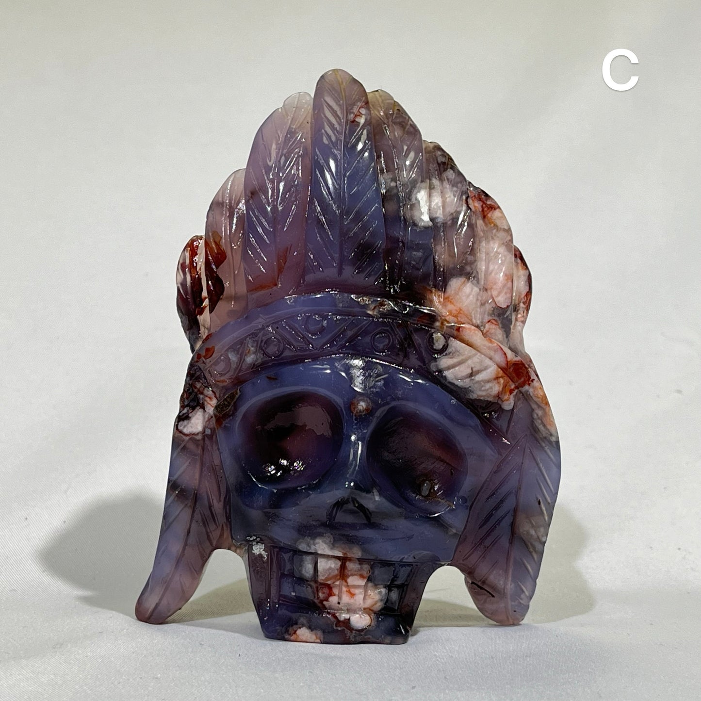 Blue Sakura Agate Skull Carving Wholesale Crystal