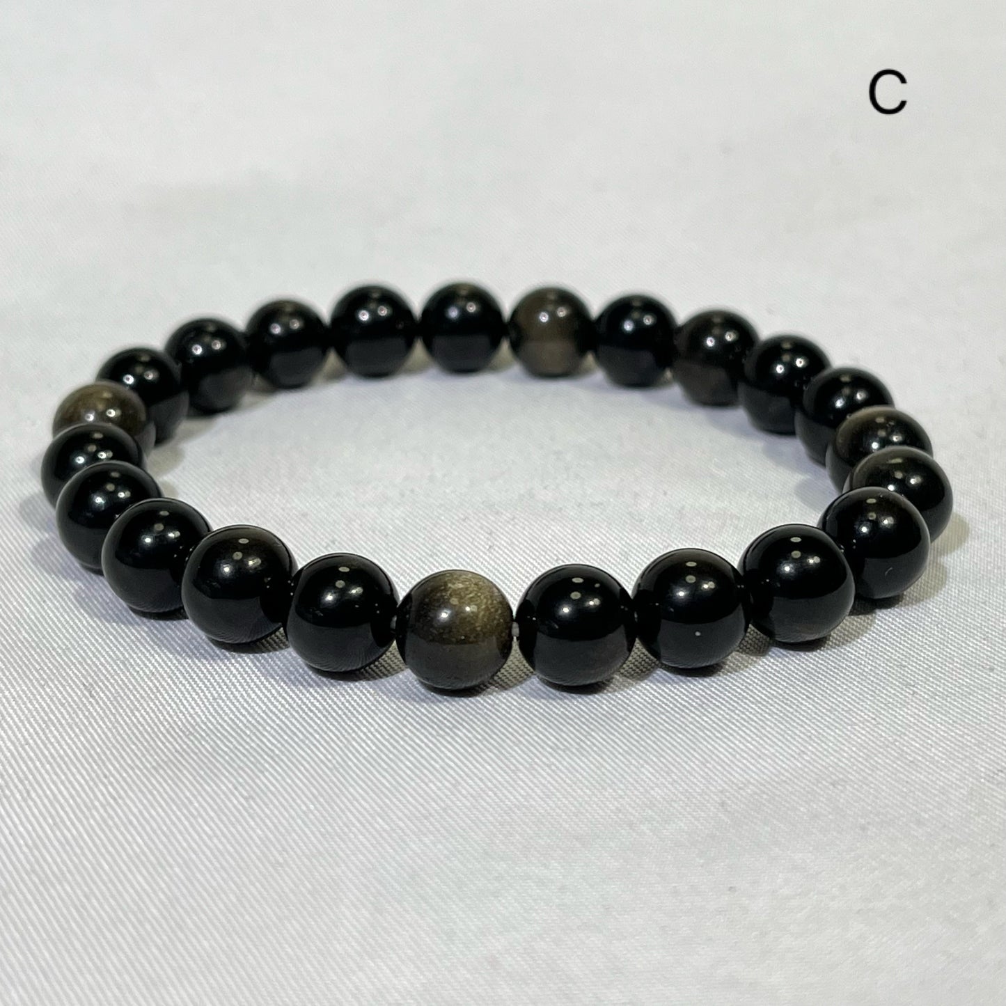 Differnet Size Gold Obsidian and Rainbow Obsidian Bracelet and Neckalce
