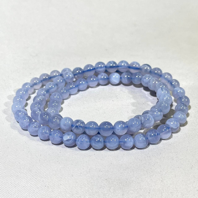 6-9.7mm Blue Chalcedony,Blue Oplite,Magnesite Bracelet