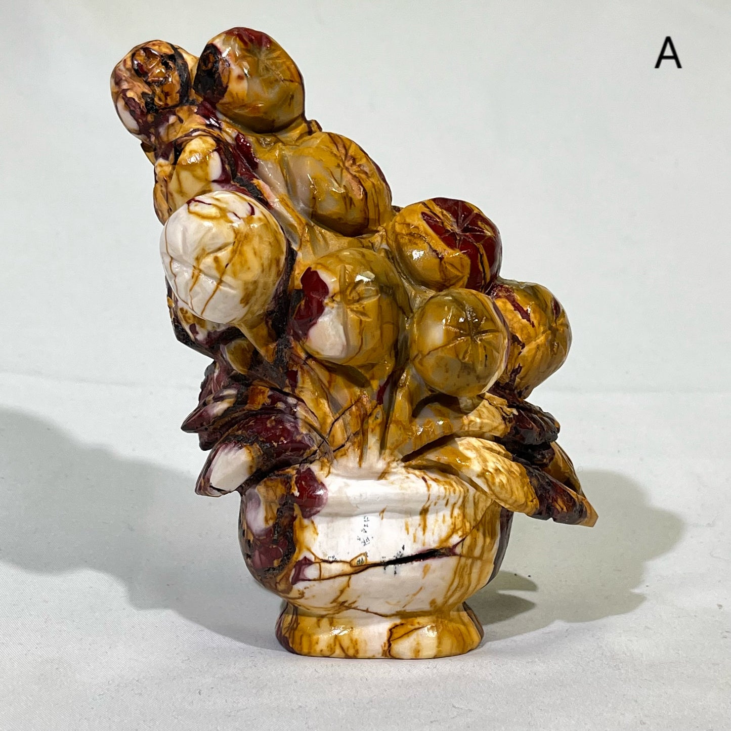 5'Mookaite Flower Basket Carving