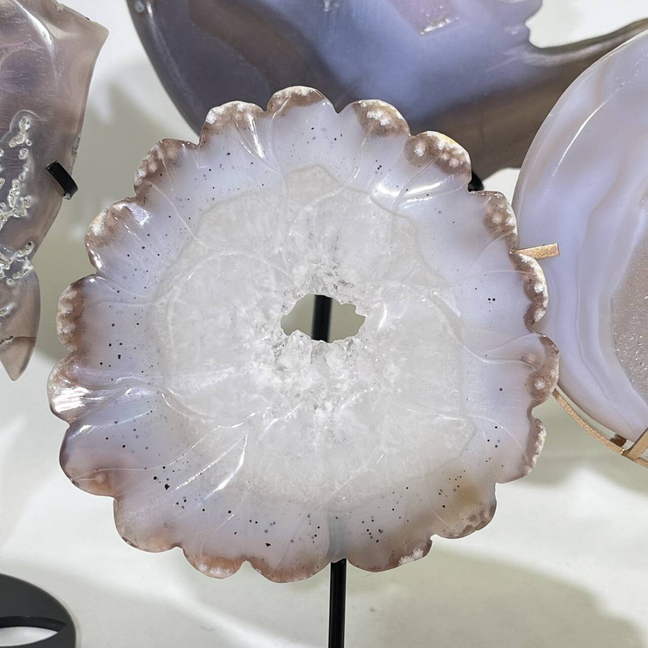 5 Types Druzy Agate Carving with Stand