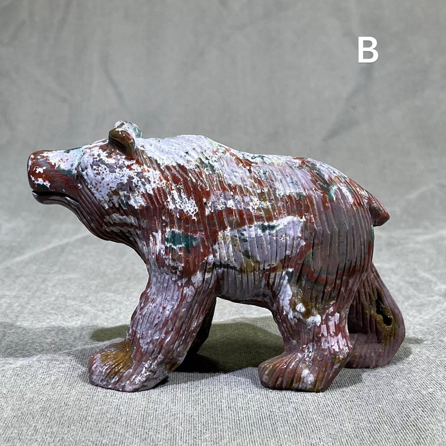 Ocean Jasper Bear Carving